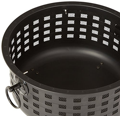 Amazon Basics 27 inch Steel Round Lattice Fire Pit, Easy to Assemble