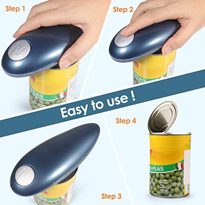 Electric Can Opener, One-Touch Automatic Can Openers with Smooth Edge, Food-Safe, Battery Operated, Hands-Free Can Opener Electric for Seniors with Arthritis, Kitchen Gadget Gift for Left Handed