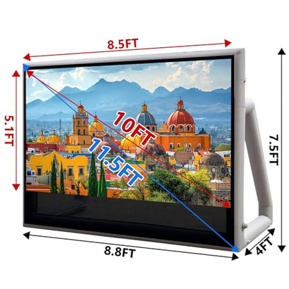 SAYOK 10FT(120IN) Inflatable Projector Screen for Outdoor Movies, Pool Parties & Backyard, Waterproof TPU Material, No Need Constant Inflating, Portable Movie Screen for Projector