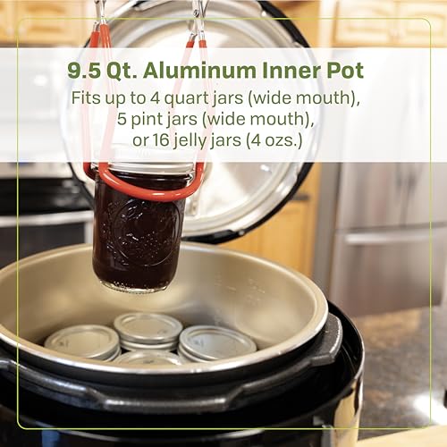 NESCO NPC‑9 Smart Electric Pressure Canner and Cooker for Home Food Preservation, 9.5‑Quart Stainless Steel with Digital Controls