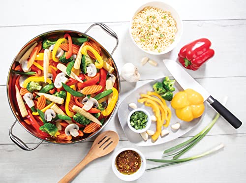 CucinaPro Electric Skillet, 18/10 Stainless Steel Pan, Tempered Glass Lid