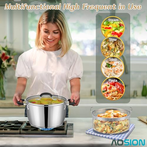 6 Quart Deep Fryer Pot with Basket, Stainless Steel Frying Pot