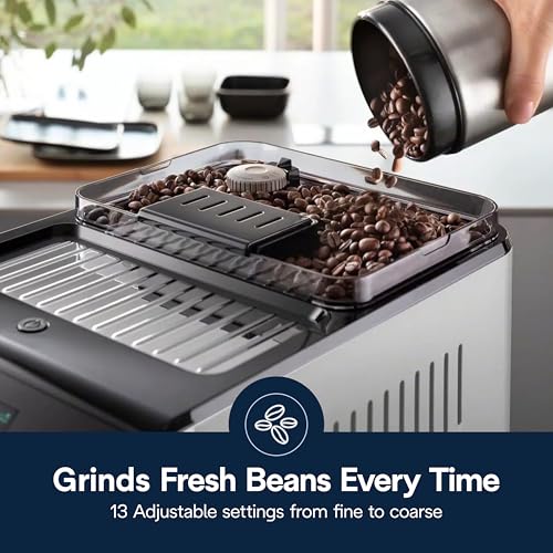 De'Longhi Eletta Explore Espresso Machine with Cold Brew, Hot & Cold Milk Frother - 50+ Recipes, Built in Grinder, Smartphone Compatible with Bean Adapt Technology for Ideal Extraction, 3.8 Pounds