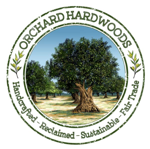 6 Pc 12"/14" Long Handle Olive Wood Utensil Set- by Orchard Hardwoods- Elegant Artisan Utensils for Non-Stick Cooking, Serving, Salads