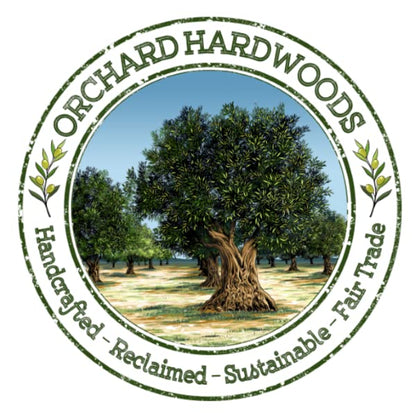 6 Pc 12"/14" Long Handle Olive Wood Utensil Set- by Orchard Hardwoods- Elegant Artisan Utensils for Non-Stick Cooking, Serving, Salads