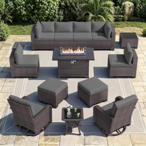 RTDTD 13 Pieces Outdoor Patio Furniture Set,Grey