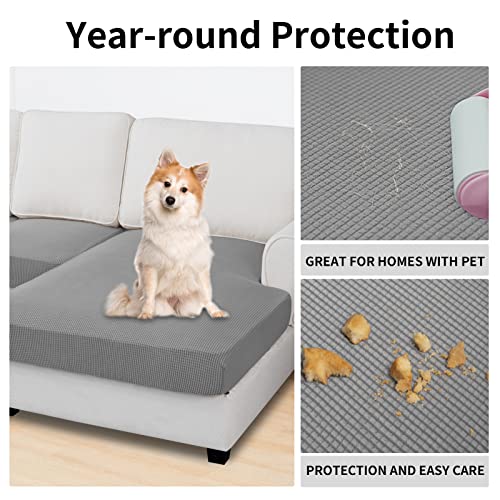 Easy-Going Stretch 4 Pieces Couch Cushion Covers for Sectional Sofa L Shape