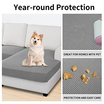 Easy-Going Stretch 4 Pieces Couch Cushion Covers for Sectional Sofa L Shape