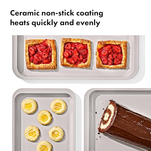 OXO Good Grips Non-Stick Pro Ceramic Coated Metal Bakeware 3-Piece Sheet Pan Set – Storm Blue
