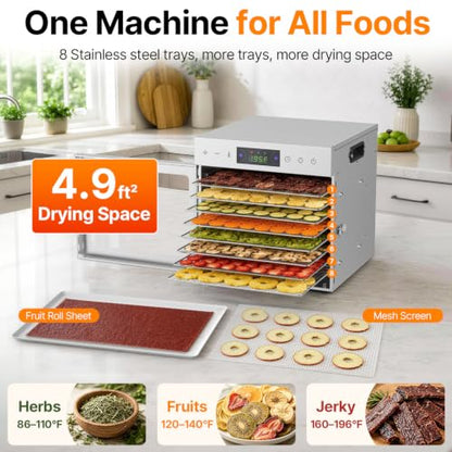 HOPERAN 8 Tray Food Dehydrator Machine for Jerky, Fruit, Herb & Dog Treats
