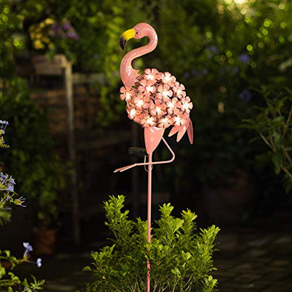 Homeimpro Garden Solar Lights Flamingo Yard Decor Gifts for Women Outdoor Decorations Stake Lights, Waterproof Warm White 27 LED for Lawn,Patio, Courtyard, for Mom Grandma