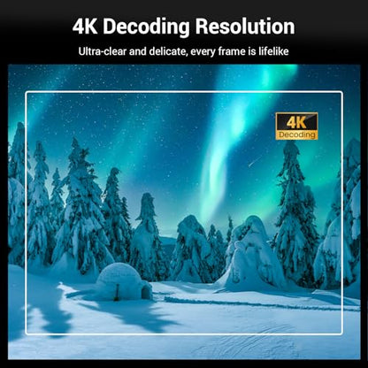 HAPPRUN 1500 ANSI Lumens Outdoor Projector with Built-in Streaming Apps, 4K Decoding Resolution, Auto Focus, Dolby Audio, Smart Projector with WiFi 6 and Bluetooth 5.2, Indoor Home Theater