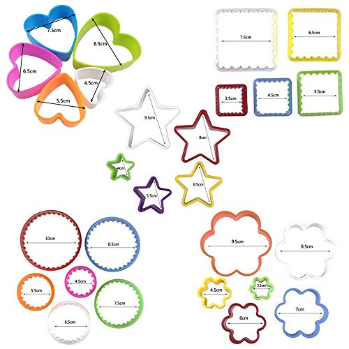 25 PCS Cookie Cutter Set Multi-size Sandwich Fondant Cake Fruit Vegetable Shapes Cutter Set