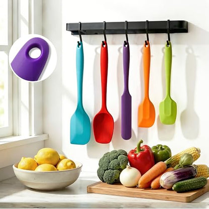 Kodreat 5 Pieces Silicone Spatula Set BPA Free Non Stick Rubber Spatula Heat Resistant Set Ideal for Baking Cooking Mixing Dishwasher Safe Kitchen Tools Multicolor