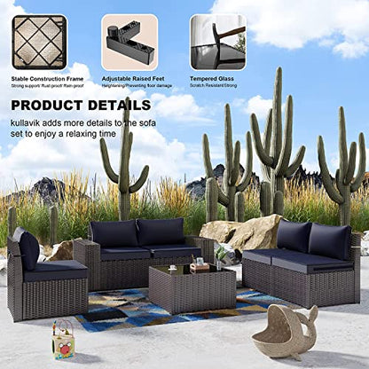 Kullavik 12 Piece Patio Furniture Set, Outdoor Wicker Sectional Sofa