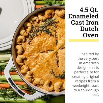 Lodge USA Enamel Dutch Oven 4.5 qt., White