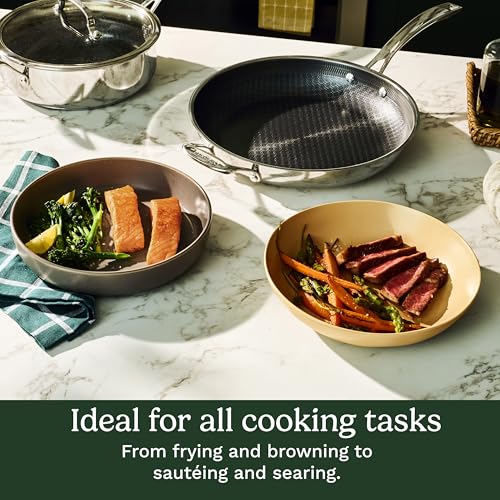Cuisinart FusionPlus Hybrid Stainless Steel Cookware Set, 2-Piece Skillet Cooking Set with PFAS-Free PURELYSEAR Ceramic Technology, Scratch Proof, Cool Grip Handles, Dishwasher Safe