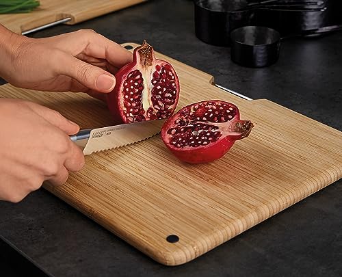 Joseph Joseph Folio Premium 3-Piece Bamboo Cutting Board Set, Stainless Steel Slimline Case for Organized Kitchen Storage