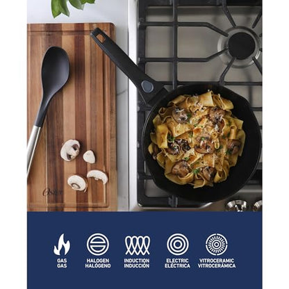 Oster SmartHandle Advance 13-Piece Nonstick Cookware Set – Matte Black Finish, Induction Base, Detachable Handles, Forged Aluminum, Oven & Dishwasher Safe, With Utensils & Pan Protectors