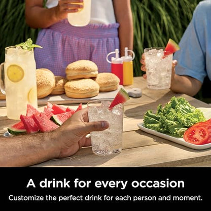 Ninja Thirsti Drink System, Soda Maker, Create Unique Sparkling & Still Drinks, Personalize Size & Flavor, Carbonated Water Machine, 60L CO2 Cylinder & Variety of Flavored Water Drops, Black WC1001