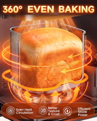 OSIPOTO 2LB Bread Maker, 19 in 1 Automatic Stainless Steel Bread Machine