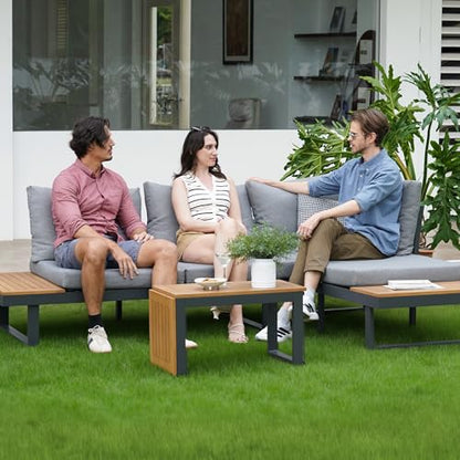 homary 4-Seater Outdoor Conversation Set for Gardens, Decks, and Backyards