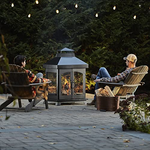 Endless Summer 45" Wood Burning Steel Outdoor Fireplace