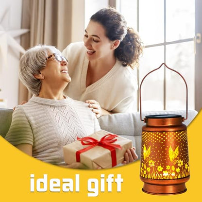 Mothers Day Gifts, 2 Pack Hummingbird Birthday Gifts for Women Mom Grandma Solar Lanterns Outdoor Waterproof Garden Decor Hanging LED Decorative Light for Patio Yard Lawn Gardening Gifts