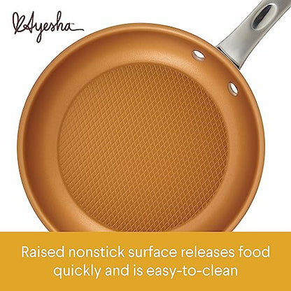 Ayesha Curry Kitchenware Ayesha Curry Home Collection Hard Anodized Nonstick Cookware Pots and Pans Set, 9 Piece, Charcoal Gray