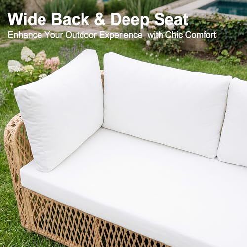 Luxury Outdoor Sectional Set 6-Seater with Thick Cushion & Waterproof Cover