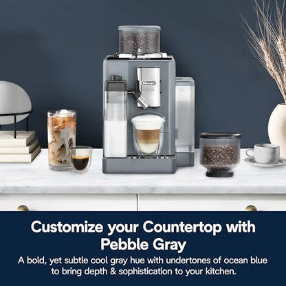 De'Longhi Rivelia Automatic Espresso Machine, Milk Frother, Pebble Gray