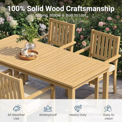 Wisteria Lane 7-Pieces Acacia Outdoor Patio Dining Table and Chairs for 6