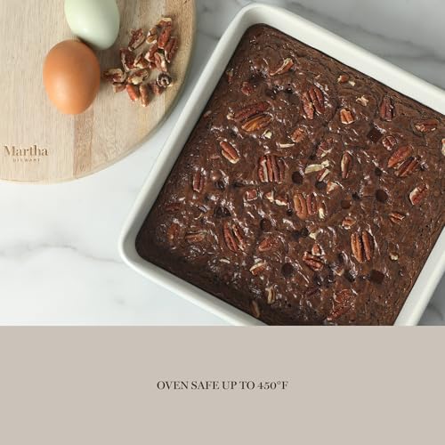 Martha Stewart Gallen 10 Piece Baking Pans Ceramic PFA Free Non Toxic Non Stick Bakeware Set - Linen White