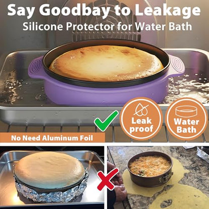 Springform Pan Set of 3 Leakproof Spring Form Pan for Cheesecake, Nonstick 4 7 9 Inch Cheesecake Pan with Silicone Protector, Springform Cheese Cake Pans Sets for Baking with 50Pcs Parchment Paper