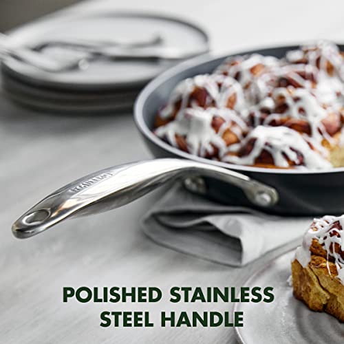 GreenPan Valencia Pro Ceramic Nonstick 10” Frying Pan Skillet with Lid, Hard Anodized PFAS-Free Cookware, Induction Ready & All Cooktops, Eggs & Omelets, Dishwasher & Oven Safe to 600F, Gray
