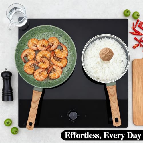 2-Piece Nonstick Cookware Set: 10.25" Egg Pan & 1.4QT Saucepan | 100% Non-Toxic (PFAS/PFOA Free), Dishwasher Safe | The Ultimate Space-Saver for Studio, Dorm & First Apartment