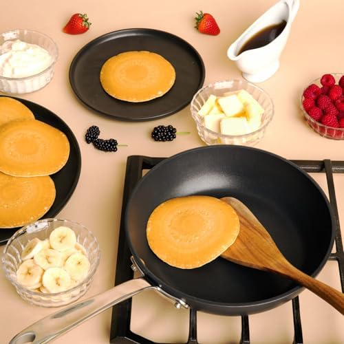 9 Pics Teak Wood Utensil Set-Wooden Cooking Spoon for Cooking-Wooden Spatula with Utensils Rest and Holder Cooking Utensils Set Non Toxic-Wood Spatula for Cooking