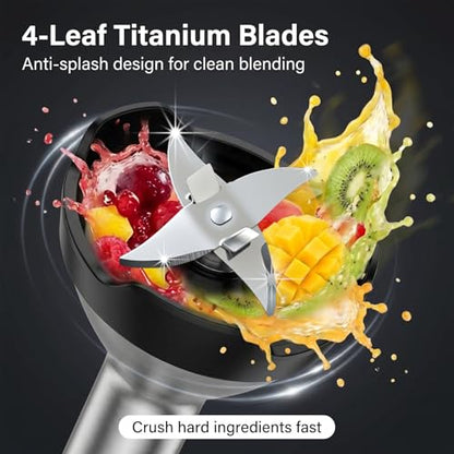 EuLea 8-in-1 Hand Blender 1200W 5-Speed, Immersion Stick Blender Set with Meat Grinder Dough Hooks Whisk Mixing Cup Storage Rack, for Smoothie Soup Puree Food Dough