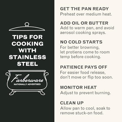 Farberware Classic Series Anniversary Edition Cookware Set, 8-Piece, Stainless Steel Pot and Pan Set