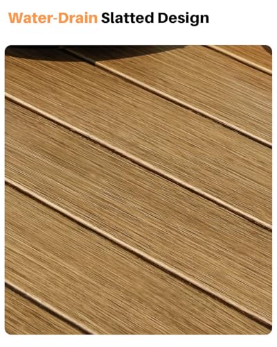 SEEHILL 7-Piece Patio Dining Set, Never-Rust Aluminum Outdoor Dining Set for 6, Rectangular Outdoor Table and Chairs Set with Washable Cushions, Patio Furniture Set for Poolside, Deck, Backyard, Teak