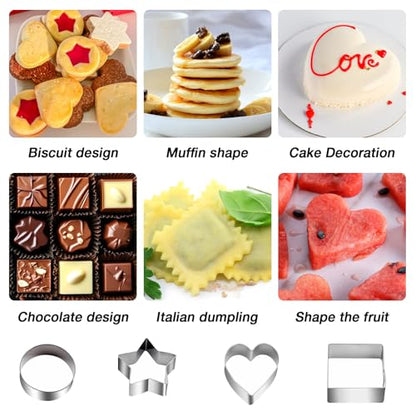 30Pcs Mini Cookie Cutter Set，Stainless Steel Multi Shapes Kit Cutters for Baking, Holiday Cookies, Small Stainless Steel Fruit Veggie Tiny Polymer Clay Cutters for Kids