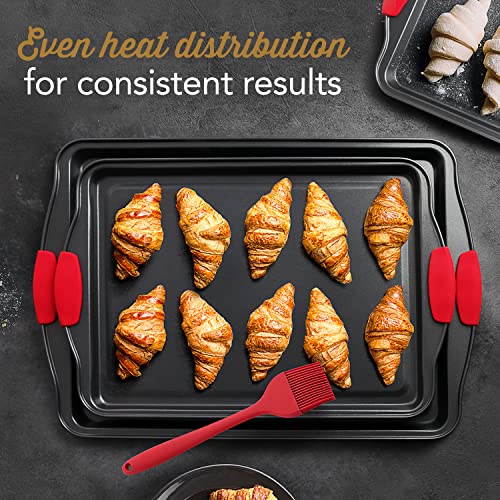 Baking Pan Set, 39 Piece Premium Baking Set, Nonstick Bakeware Sets BPA Free, Cookie Sheets for Baking Nonstick Set, Steel Baking Sheets for Oven with Muffin Pan, Cake Pan & Black Kitchen Utensils