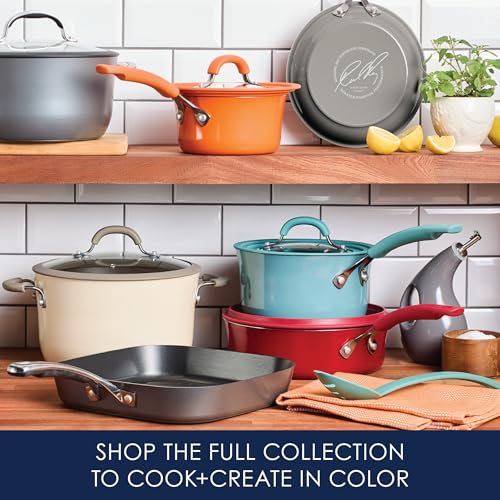 Rachael Ray Cook + Create Nonstick Saucier Pan/Saucepan, 3 Quart, Gray