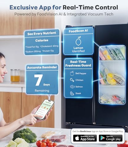 Vacuum Sealer Machine with AirLock ProSeal System, 10-in-1 Vacuum Sealer for Food, Moist/Dry Sealing Modes, Compact Design with Digital Timer, Built-in Cutter & Roll Storage, Stainless Steel