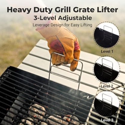IRONYAK Small Charcoal Grills Outdoor 19 In. BBQ Smoker Foldable Side Table
