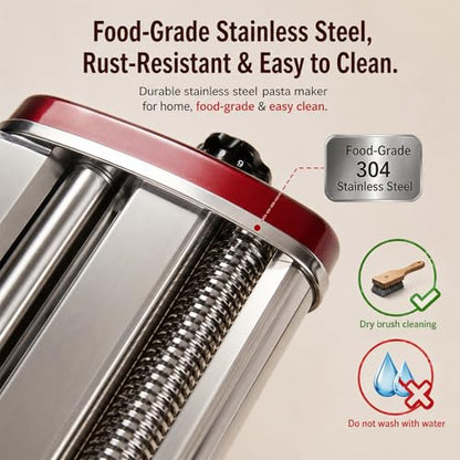 LEONEBEBE Electric Pasta Maker Machine, 135W Commercial Dough Sheeter with 2.5mm Blade, Adjustable 0.3-4mm Thickness, for Pasta, Dumplings – Restaurant & Home Use