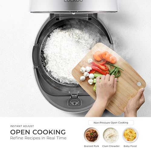 CUCKOO Twin Pressure Rice Cooker 6-Cup Uncooked / 12-Cup Cooked with Nonstick Inner Pot, Versatile Rice Maker & Warmer with 16 Menu Options, Open Cooking Mode, Voice Guide, Gray (CRP-ST0609FG)