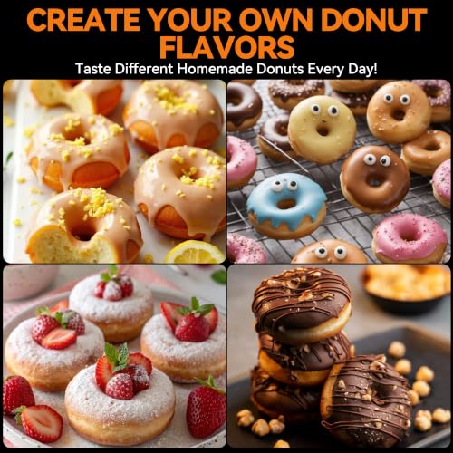 Baker's Friend Mini Donut Maker Machine, Bake 12 Mini Doughnuts, Maquina Para Hacer Donas, Perfect for Breakfast, Snacks, Desserts & More, Graphite