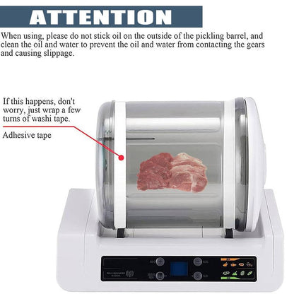 Lakenbroade Commercial Vacuum Tumbler Marinating Machine for Meat&Vegetable,Large Capacity Pickling Barrel & 0-10h Timer Setting,Meat Tumbler Marinator,for Beef Pork Mutton