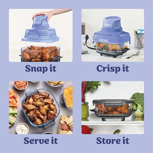 Ninja Crispi Glass Air Fryer, 4-in-1, Frosted Lilac, FN101PR